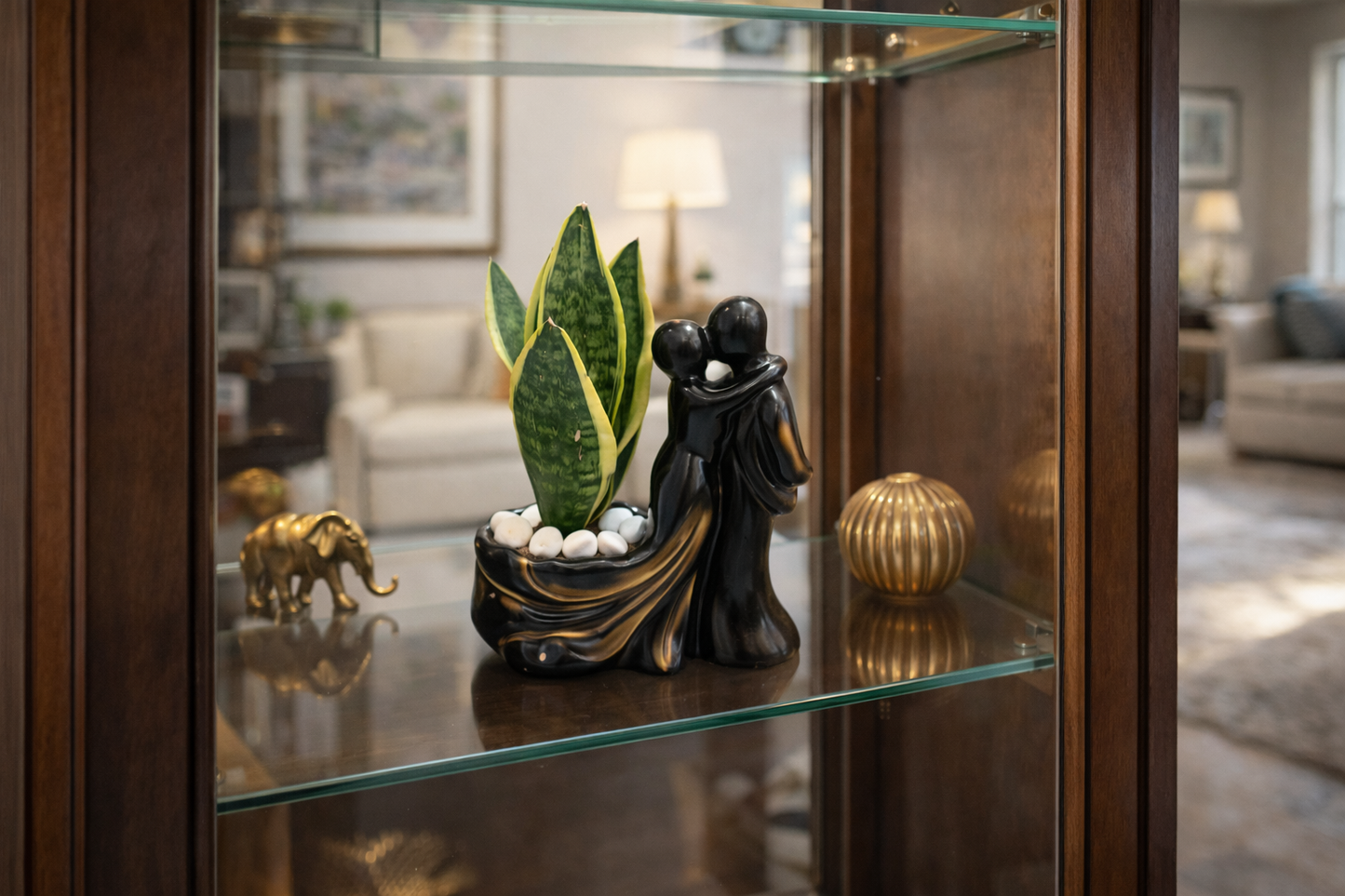Snake Plant - Decorative Ceramic Couple Planter