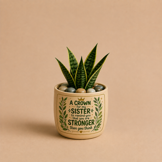 Celebrations - Snake Plant in Ceramic Print Pot
