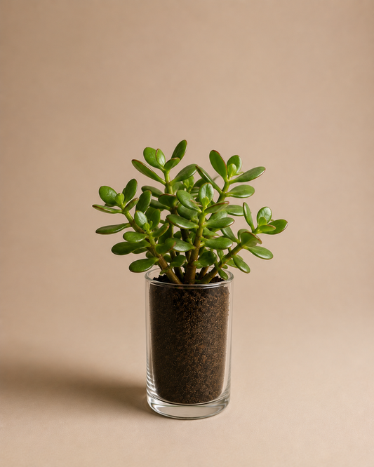 Celebrations - Jade Plant in Glass Planter